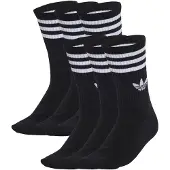 Adidas Meias 3-Stripes Crew Socks 6 Pairs mulheres - Preto - L