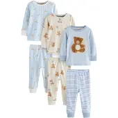 Next Pijama bege / azul / castanho / branco