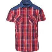 KOROSHI Camisa azul ganga / vermelho / branco