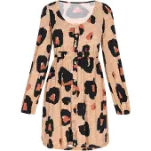 NALLY Vestido castanho / laranja / preto
