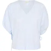 Kaffe Blusa 'Beth' azul céu / branco