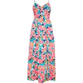 Usha Vestido de verão 'Spring Summer' navy / turquesa / laranja / rosa claro