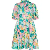 Usha Vestidos camiseiros 'Fashion Look' amarelo claro / petróleo / laranja / rosa claro