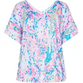 Usha Camisa 'Fashion Look' azul / azul claro / verde claro / rosa claro