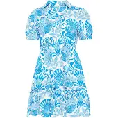 Usha Vestidos camiseiros azul / branco