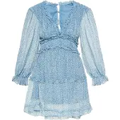 Usha Vestido azul claro / offwhite