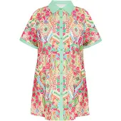 Usha Vestidos camiseiros azul claro / verde claro / laranja / rosa