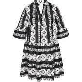 NAEMI Vestido 'Fashion Look' preto / branco