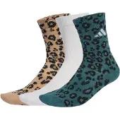 Adidas Conjunto de 3 pares de meias com estampa de leopardo