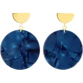 Fräulein Wunder Brincos 'Amal' azul escuro / ouro