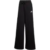 Adidas Calças de desporto '3-Stripes Fleece Wide' preto / branco