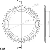 Supersprox Roda Dentada Traseira Steel Triumph 530x42 Rfe2011x42blk