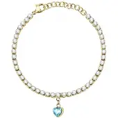 La Petite Story Pulseira Tennis Love Steel Cryst Acqu Heart