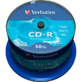 Verbatim Cd-r 700mb Proteção Extra 52x Velocidade 50 Unidades