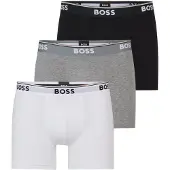 BOSS Boxers 'Power' acinzentado / preto / branco