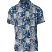 KOROSHI Camisa azul / azul noturno / castanho / branco