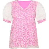 Usha Blusa 'Fashion Look' rosa / branco
