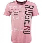 Key Largo Camisa 'Ridge' rosa escurecido / vermelho vinho / preto / branco