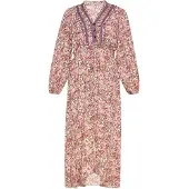 Usha Vestido 'Festival' chocolate / oliveira / cor-de-rosa