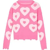 Faina Pullover rosa / rosa claro / branco pérola
