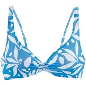 LASCANA Top de biquíni desportivo azul céu / branco