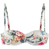 LASCANA Top de biquíni creme / verde escuro / laranja / rosa