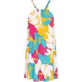 Ebeeza Vestido de verão 'Fashion Look' turquesa / amarelo / rosa escuro / branco