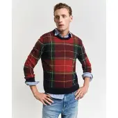 Gant para homem. 8030223 Camisola xadrez vermelha (M), Vermelho, Casual, Lã