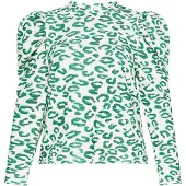 Usha Camisa 'Fashion Look' esmeralda / verde escuro / offwhite