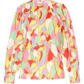 Usha Blusa amarelo / verde claro / vermelho / branco