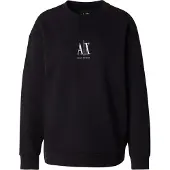 Armani Exchange para mulher. XW000821AF10818UC001 Camisola com gola redonda preta (M), Preto, Casual, Esportivo, Algodão, Multisport