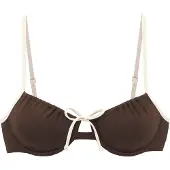 Copenhagen Studios Top de biquíni 'Mix-Kini' castanho escuro / branco lã