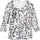 NAEMI Blusa 'Fashion Look' preto / branco