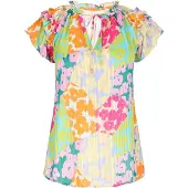 NAEMI Blusa 'Fashion Look' azul claro / amarelo claro / verde claro / laranja