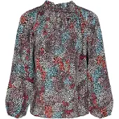 NALLY Blusa 'Fashion Look' azul céu / rosa escurecido / vermelho escuro / preto