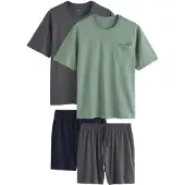 Next Pijama curto cinzento / verde / preto