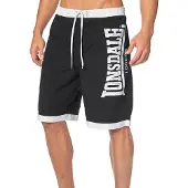 Lonsdale Calções de banho 'Clennell' preto / branco