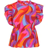 NAEMI Blusa 'Fashion Look' azul / laranja / rosa claro / vermelho