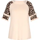 NAEMI Blusa 'Fashion Look' nude / castanho / preto