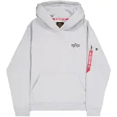 Alpha industries Sweatshirt 'Signature' acinzentado / vermelho / preto