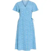 Vila Vestido Midi De Manga Curta Lovie Wrap