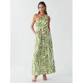 BWLDR Vestido 'LEYLA' oliveira / branco natural