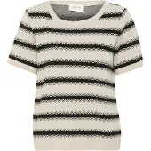 Cream Pullover 'Dela' preto / branco casca de ovo