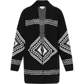 IZIA Casaco de malha preto / branco