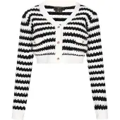 Faina Casaco de malha preto / offwhite
