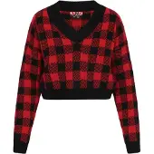 MyMo ROCKS Pullover vermelho escuro / preto