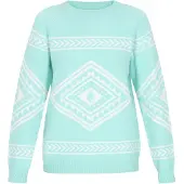 IZIA Pullover aqua / branco