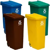 Wellhome Caixote Do Lixo Para Reciclagem 440l 4 Unidades