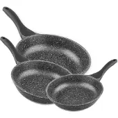 Supreme Conjunto De Frigideiras De Indução Pedra 18-22-26 Cm