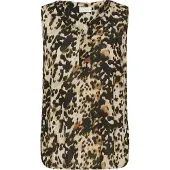 Kaffe Blusa 'KAAmber' bege / castanho / preto